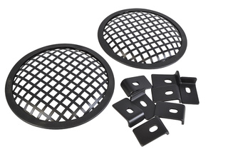 2 x 6 Speaker Grille - Black Metal With PVC Trim Includes 8 Clamps